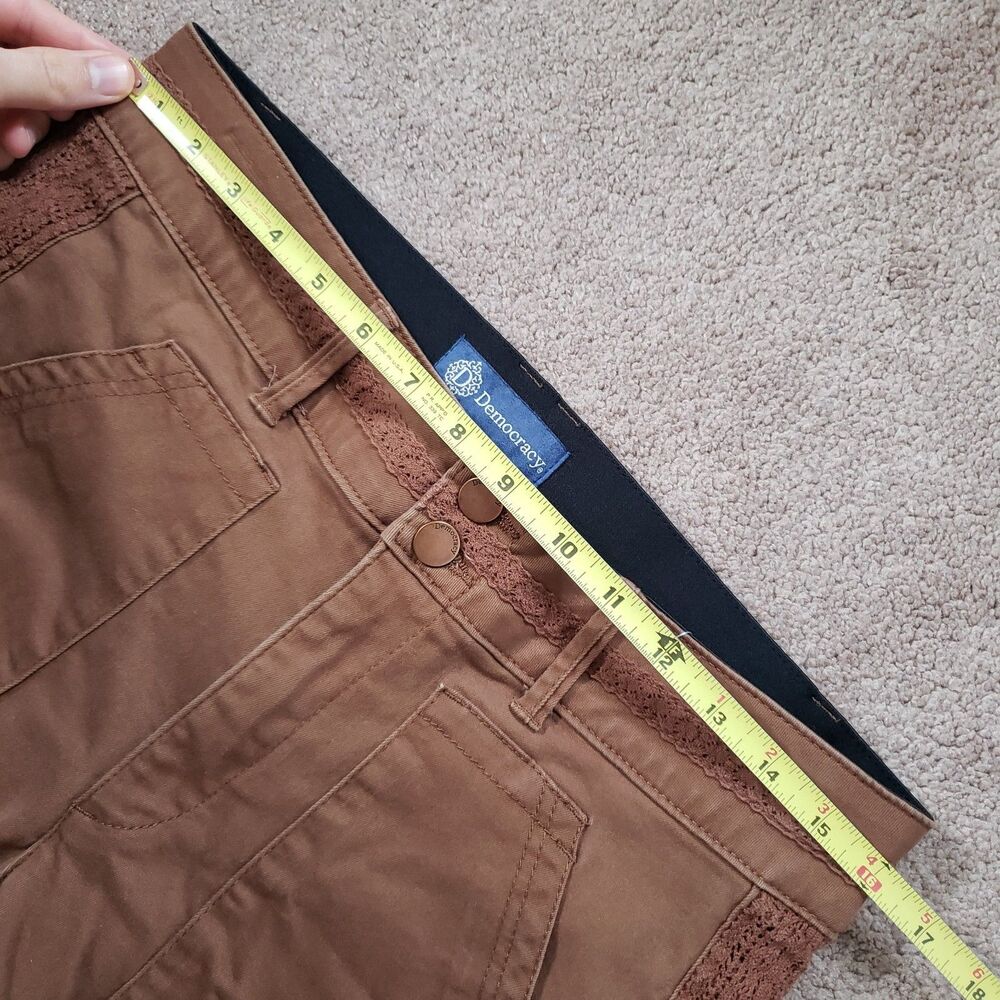 Democracy Ab Solution Utility Cargo Pants Side And Waist Lace detailing Brown 8 - Picture 6 of 10